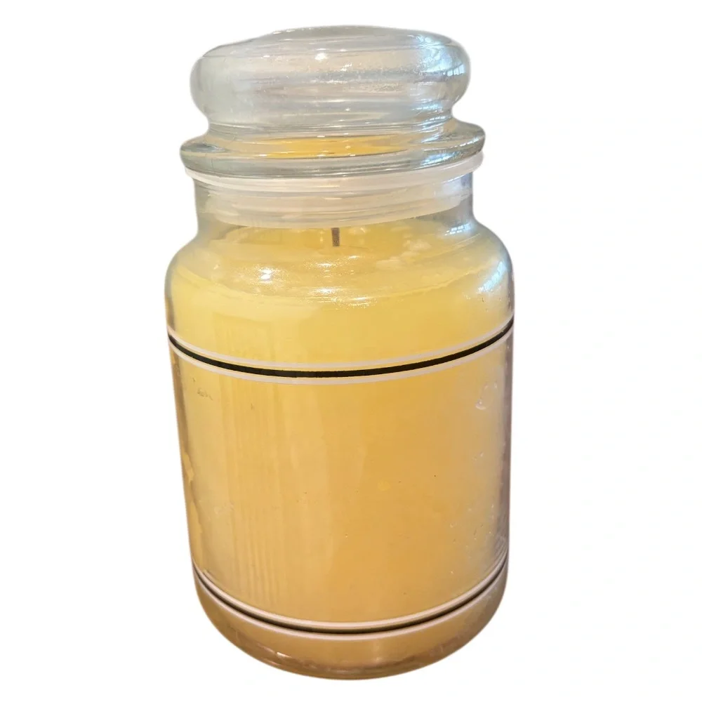 Yankee Candle Jar Buttercream Rare Vintage Black Band Retired Cream Yellow 22 Oz